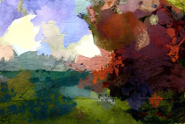 Soyut psychedelic grunge arka plan grafik stilizasyon dokulu tuval üzerine kaotik bulanık konturlar ve boya konturları.