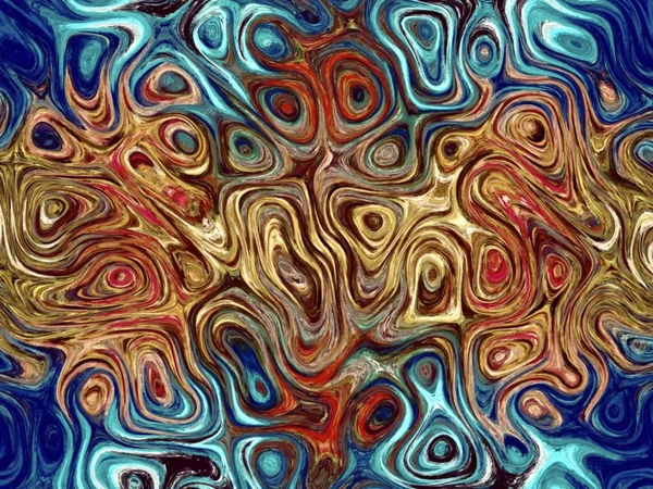 波状螺旋形の様式化されたぼやけた色水彩絵の具の抽象的な背景 — ストック写真