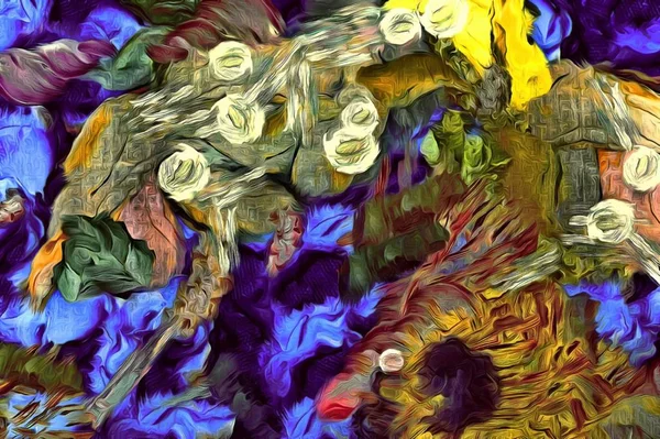 Абстрактний Кольоровий Психоделічний Гранжевий Фон Текстурою Хаотично Розмитих Плям Малюванням — стокове фото