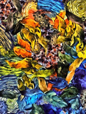 Soyut psychedelic grunge arka plan doku düzensizce bulanık noktalar ve boya konturları ile renkli.