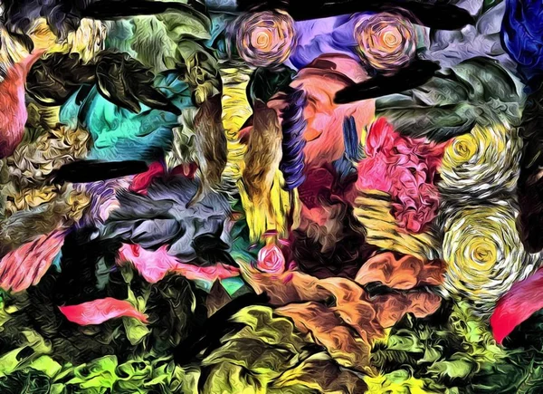 Abstrato Colorido Psicodélico Grunge Fundo Com Textura Caoticamente Borrado Manchas — Fotografia de Stock