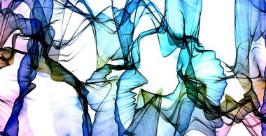 Psychedelic fraktal dumanlı - renkli arka plan bulutlu