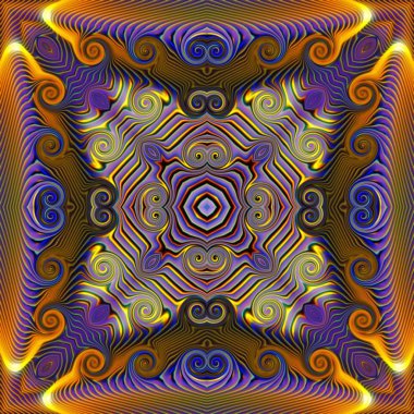 Sorunsuz raster desen oryantal tarzı çiçek psychedelic mozaik desen duvar kağıdı, arka planlar, halılar, halı için dekor için