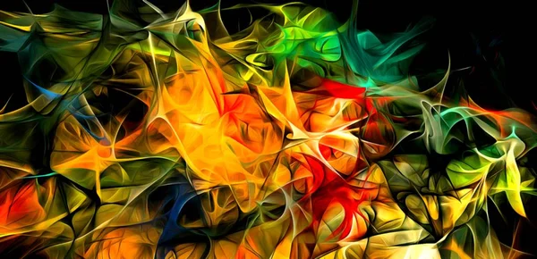 stock image Abstract electrifying lines, smoky fractal  pattern, digital illustration art work of rendering chaotic dark background.
