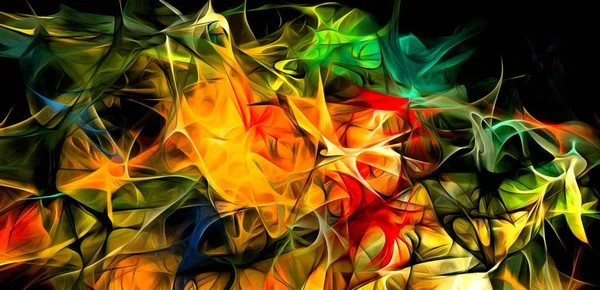 Líneas Electrizantes Abstractas Patrón Fractal Ahumado Ilustración Digital Obra Arte — Foto de Stock