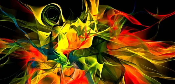 Líneas Electrizantes Abstractas Patrón Fractal Ahumado Ilustración Digital Obra Arte — Foto de Stock