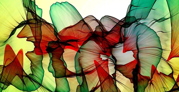 Psychedelic fraktal dumanlı - renkli arka plan bulutlu