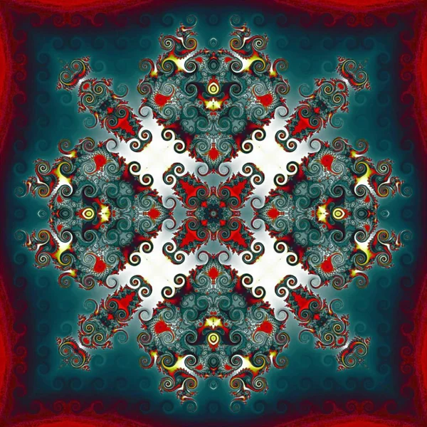 Sorunsuz raster desen oryantal tarzı çiçek psychedelic mozaik desen duvar kağıdı, arka planlar, halılar, halı için dekor için