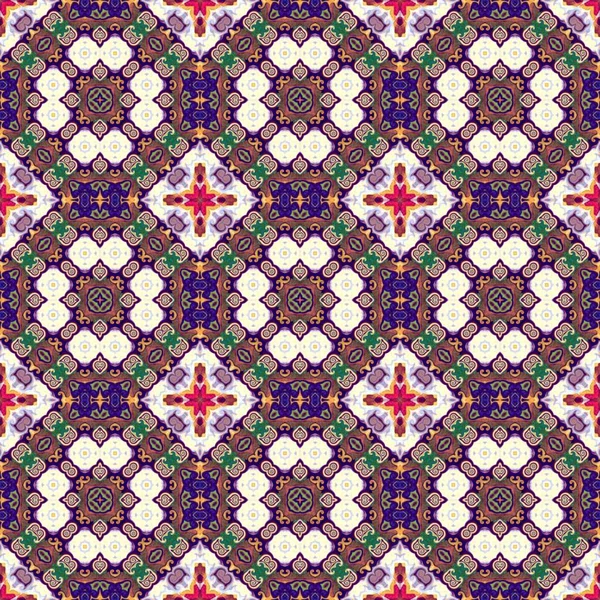 Bezešvá Rastrová Vzor Orientálním Stylu Květ Psychedelické Mozaika Vzor Pro — Stock fotografie