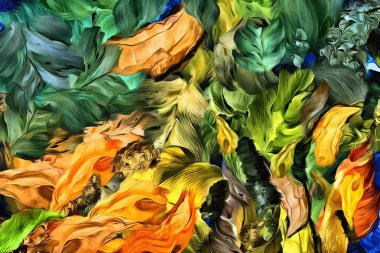 Soyut psychedelic grunge arka plan doku düzensizce bulanık noktalar ve boya konturları ile renkli.