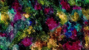 Soyut psychedelic grunge arka plan doku düzensizce bulanık noktalar ve boya konturları ile renkli.