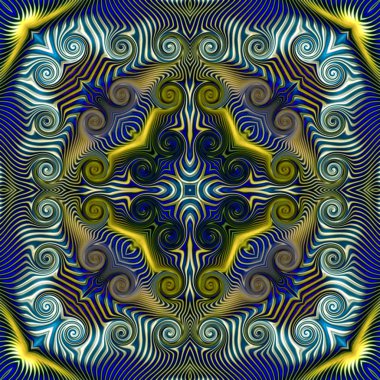 Sorunsuz raster desen oryantal tarzı çiçek psychedelic mozaik desen duvar kağıdı, arka planlar, halılar, halı için dekor için.