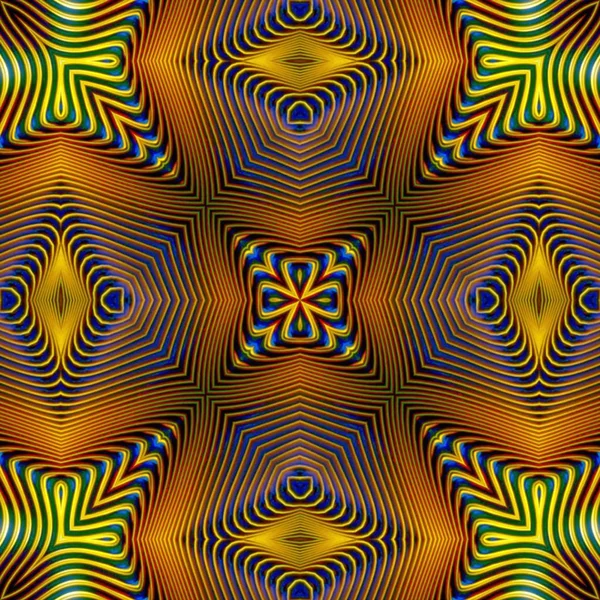 Bezešvá Rastrová Vzor Orientálním Stylu Květ Psychedelické Mozaika Vzor Pro — Stock fotografie