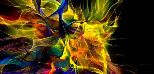 Líneas Electrizantes Abstractas Patrón Fractal Ahumado Ilustración Digital Obra Arte — Foto de Stock