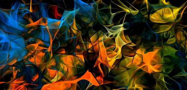 Líneas Electrizantes Abstractas Patrón Fractal Ahumado Ilustración Digital Obra Arte — Foto de Stock