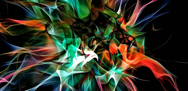 Líneas Electrizantes Abstractas Patrón Fractal Ahumado Ilustración Digital Obra Arte —  Fotos de Stock