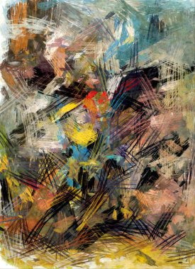 Soyut psychedelic grunge arka plan doku düzensizce bulanık noktalar ve boya konturları ile renkli.