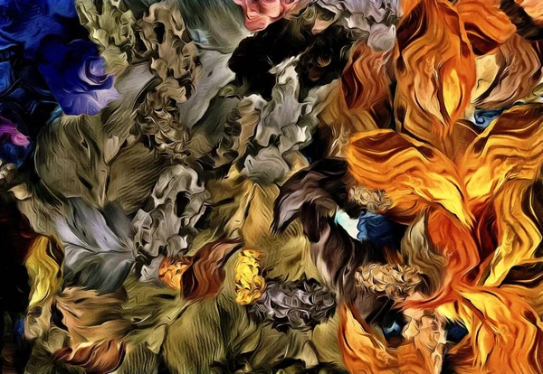 Abstraktní Pozadí Barevné Psychedelické Grunge Texturou Chaoticky Rozmazané Skvrny Malovat — Stock fotografie