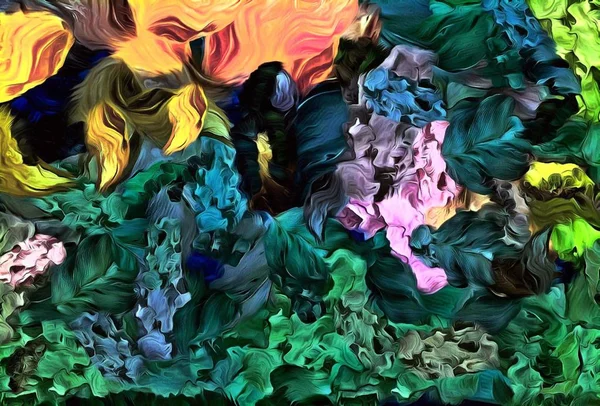 Fondo Grunge Psicodélico Color Abstracto Con Textura Manchas Caóticamente Borrosas —  Fotos de Stock