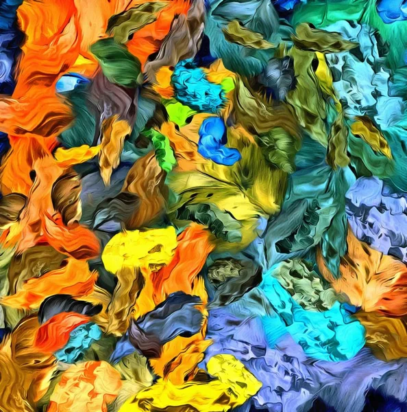 Astratto Sfondo Grunge Psichedelico Colorato Con Texture Macchie Sfocate Caoticamente — Foto Stock
