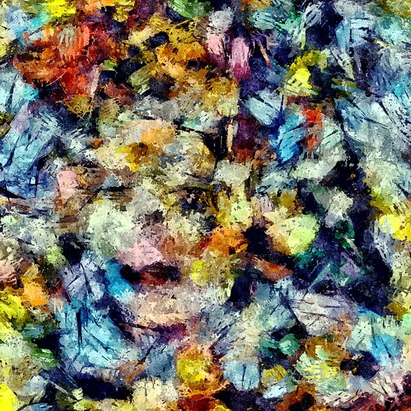 Abstract Psychedelic Background Color Chaotic Brush Strokes Different Brush Sizes — Stock Photo, Image