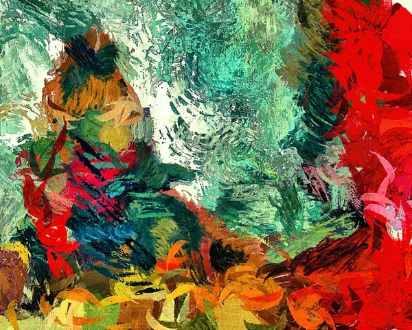 Abstracte Psychedelische Achtergrond Van Kleur Chaotische Penseelstreken Van Verschillende Penseel — Stockfoto