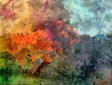 psychedelic arka plan rengi kaotik fırça darbeleri farklı fırça boyutları suluboya stilizasyon üzerinden.