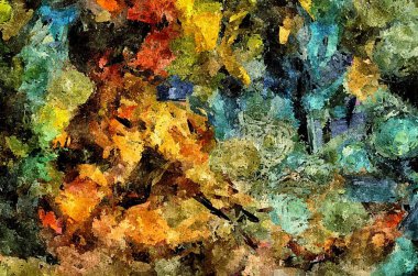 psychedelic arka plan rengi kaotik fırça darbeleri farklı fırça boyutları suluboya stilizasyon üzerinden.