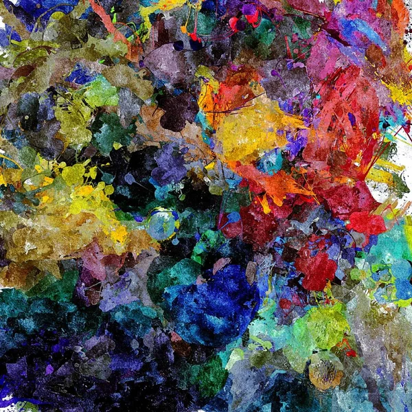 psychedelic arka plan rengi kaotik fırça darbeleri farklı fırça boyutları suluboya stilizasyon üzerinden.