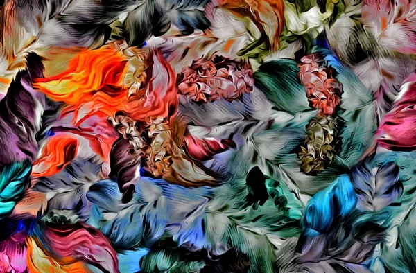 abstract psychedelic background from color chaotic brush strokes of different brush sizes watercolor stylization.