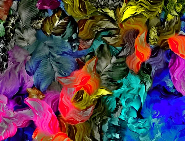 abstract psychedelic background from color chaotic brush strokes of different brush sizes watercolor stylization.