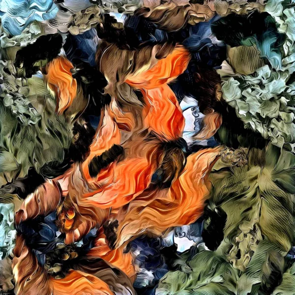 Abstraktní Psychedelické Pozadí Barvy Chaotické Tahy Štětce Různých Velikostí Akvarel — Stock fotografie