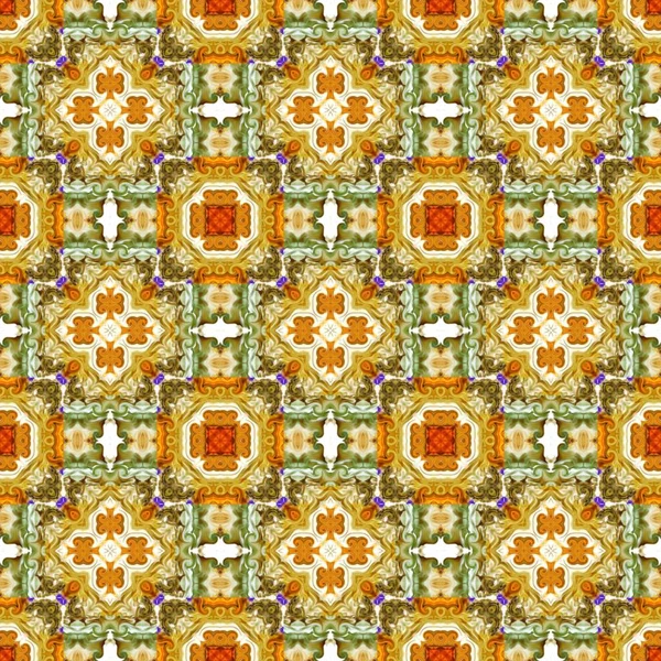 Motivo Raster Senza Cuciture Stile Orientale Fiore Mosaico Psichedelico Modello — Foto Stock