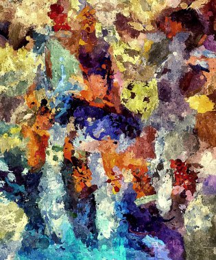 psychedelic arka plan rengi kaotik fırça darbeleri farklı fırça boyutları suluboya stilizasyon üzerinden.