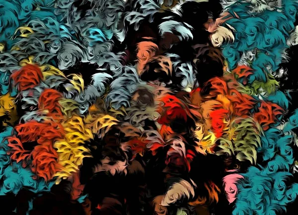 Abstrakte Psychedelische Hintergrund Von Farbe Chaotische Pinselstriche Verschiedenen Pinselgrößen Aquarellstilisierung — Stockfoto