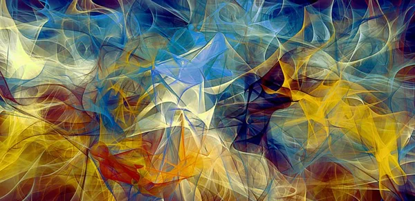 stock image Abstract electrifying lines, smoky fractal pattern, digital illustration art work of rendering chaotic dark background.