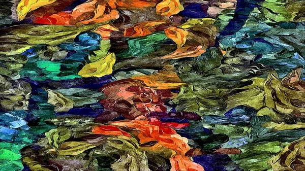Abstrakter Hintergrund aus farbchaotischen unscharfen Flecken Pinselstriche unterschiedlicher Größe — Stockfoto