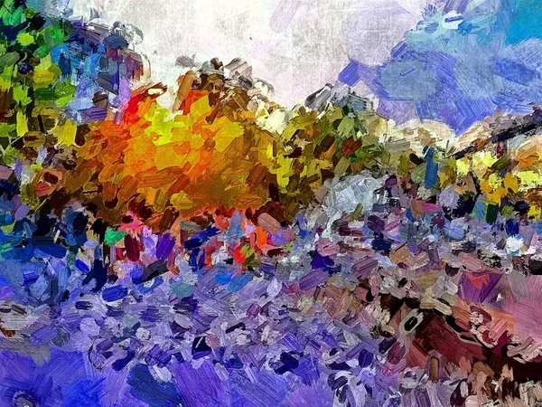 抽象背景从颜色混乱模糊斑点笔触不同大小 — 图库照片