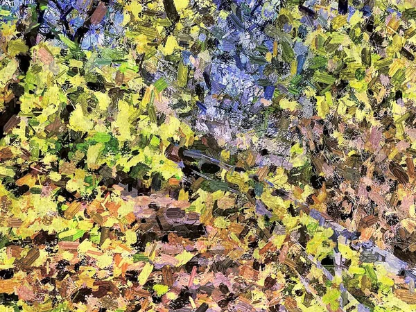 Abstraktní pozadí od barvy chaotické rozmazané skvrny tahy štětce různých velikostí — Stock fotografie