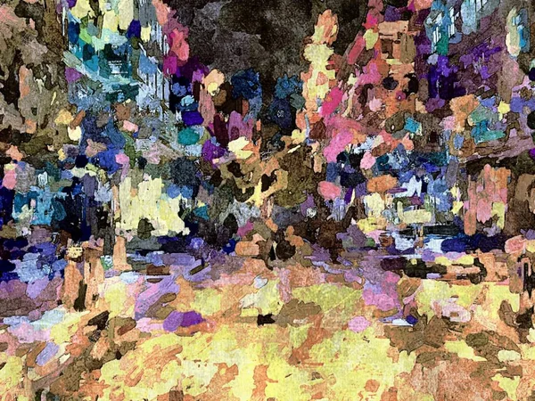 Абстрактный фон от цвета хаотических размытых пятен мазков кисти различных размеров — стоковое фото