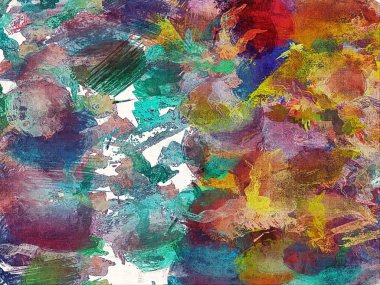 alt boya uygulanması dokulu arka plan psychedelic. Bilgisayar Stilizasyon boya petrol inmenin farklı şekil ve büyüklükte fırçaları ile