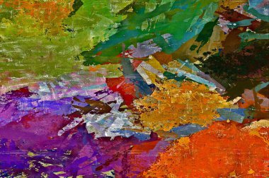 alt boya uygulanması dokulu arka plan psychedelic. Bilgisayar Stilizasyon boya petrol inmenin farklı şekil ve büyüklükte fırçaları ile