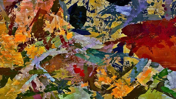 Abstract psychedelic background with the texture of applying underpainting. Computer stylization of oil strokes of paint with brushes of different shapes and sizes — Stock Photo, Image