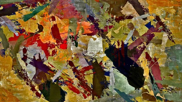 Fond psychédélique abstrait avec la texture d'appliquer sous-peinture. Stylisation par ordinateur de traits de peinture à l'huile avec des pinceaux de différentes formes et tailles — Photo