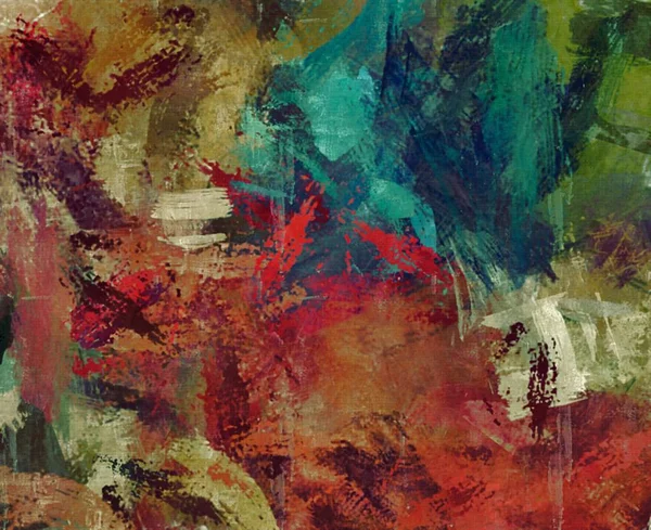 Abstract psychedelic background with the texture of applying underpainting. Computer stylization of oil strokes of paint with brushes of different shapes and sizes — Stock Photo, Image