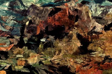 alt boya uygulanması dokulu arka plan psychedelic. Bilgisayar Stilizasyon boya petrol inmenin farklı şekil ve büyüklükte fırçaları ile