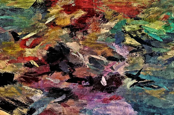 alt boya uygulanması dokulu arka plan psychedelic. Bilgisayar Stilizasyon boya petrol inmenin farklı şekil ve büyüklükte fırçaları ile