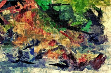 alt boya uygulanması dokulu arka plan psychedelic. Bilgisayar Stilizasyon boya petrol inmenin farklı şekil ve büyüklükte fırçaları ile