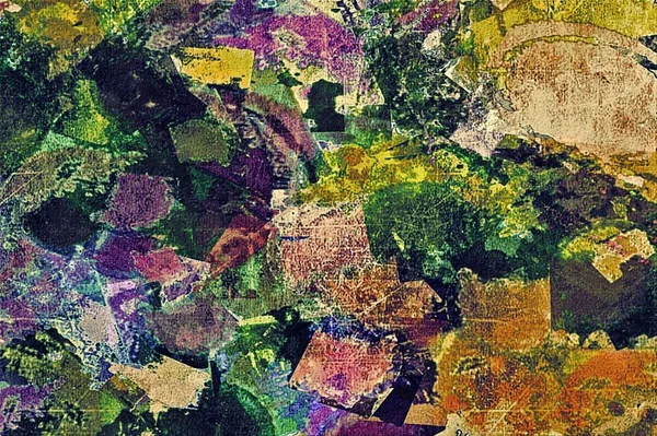 Αφηρημένα φόντο ψυχεδελικό με την υφή της εφαρμογής underpainting. Υπολογιστή σχηματοποίηση του πετρελαίου πινελιές χρώματος με πινέλα διαφόρων μεγεθών και σχημάτων — Φωτογραφία Αρχείου