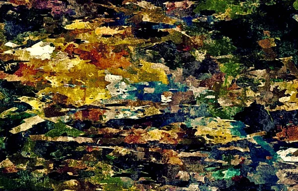 Psychedelické pozadí abstraktní s texturou, použití podmalby. Počítač stylizace ropy tahy štětcem se stopami různých tvarů a velikostí — Stock fotografie